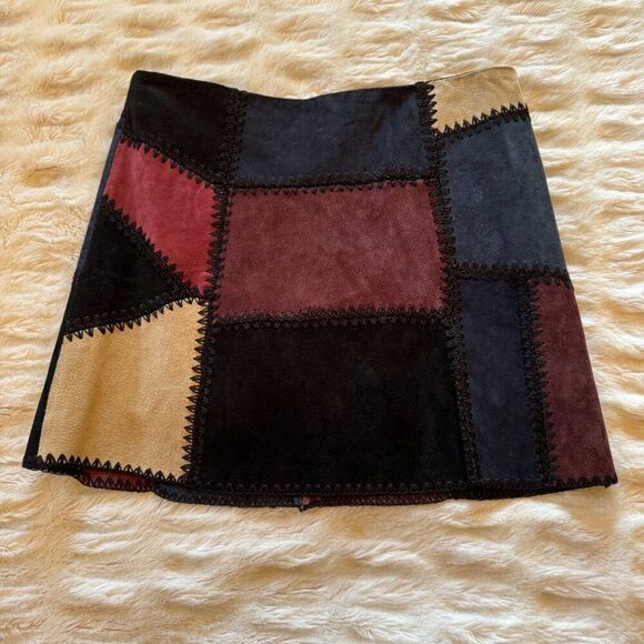 Zara Suede Patchwork Mini Skirt - Picture 6 of 14